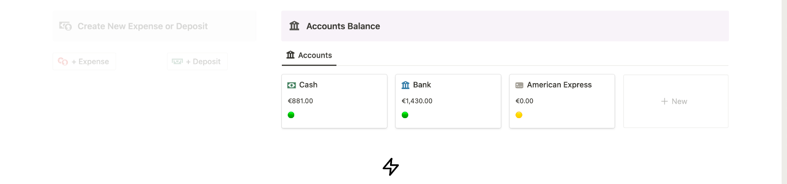 Account Balances in Personal Finance Notion