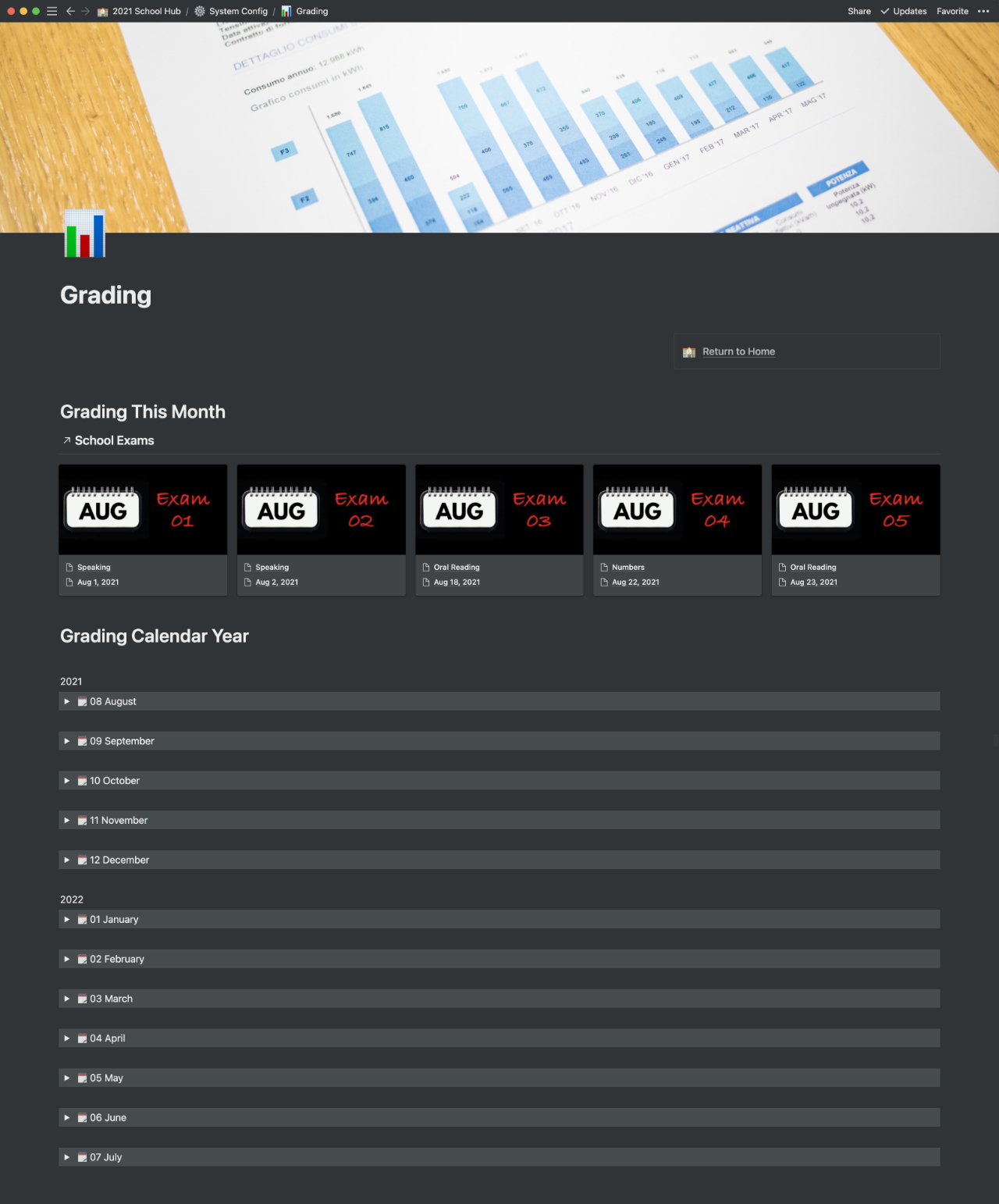 Grading Calendar