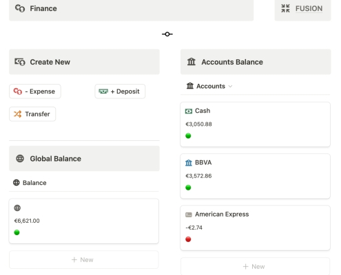 Notion Fusion Finance Accounts