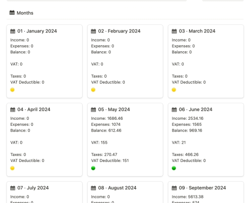 Notion Fusion Finance Months