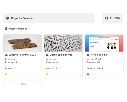 Notion Fusion Finance Projects